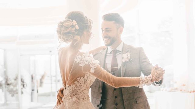 Bride and groom sharing a first dance